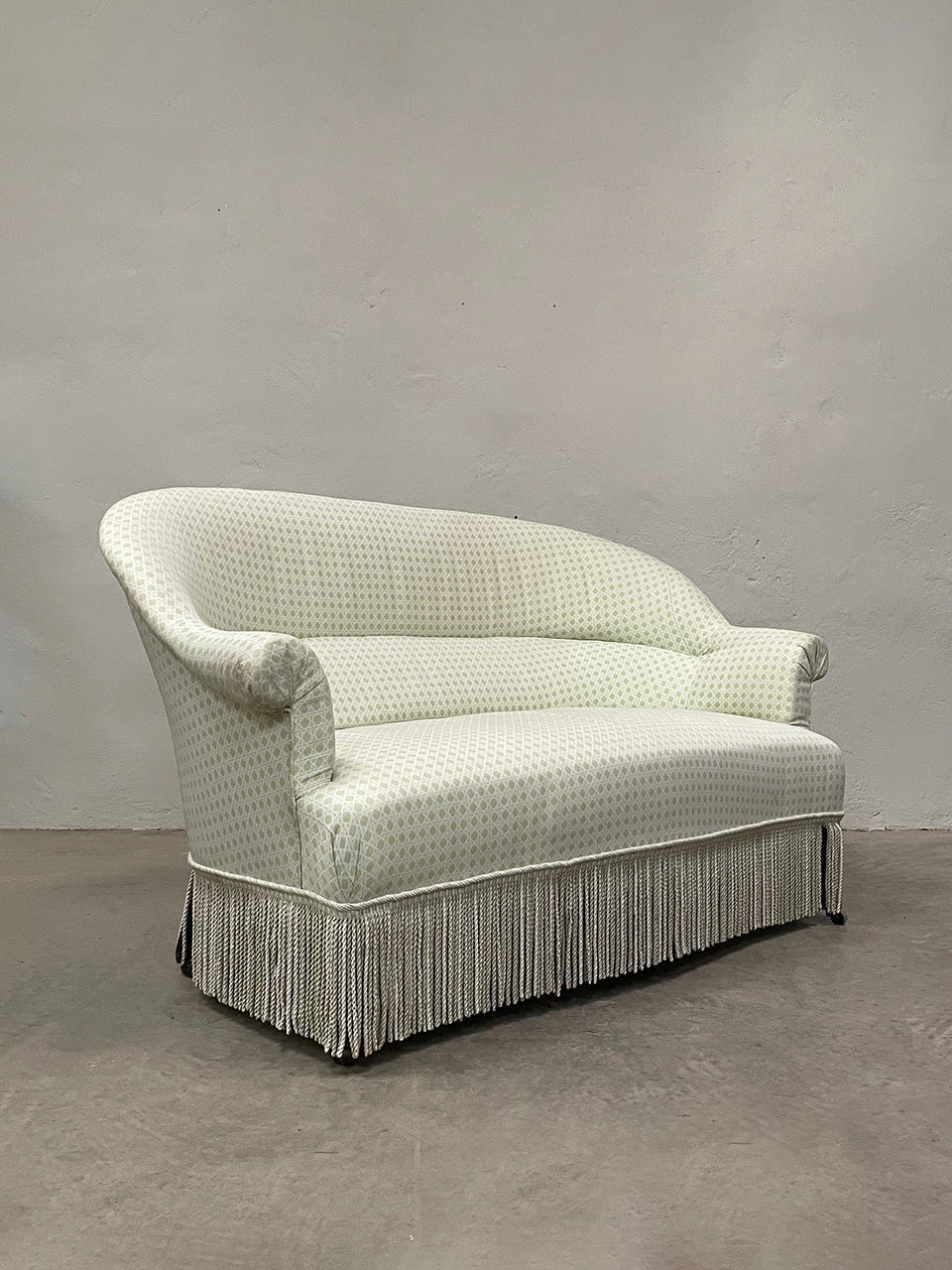 Pale green Napoleon III sofa 'as is'