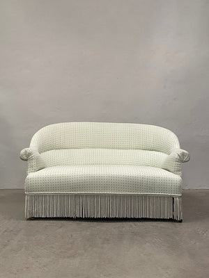 Pale green Napoleon III sofa 'as is'