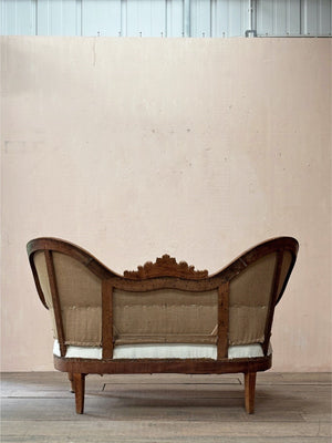 Walnut sofa 'as is' (or £2,500 inc. re-upholstery, ex. fabric)