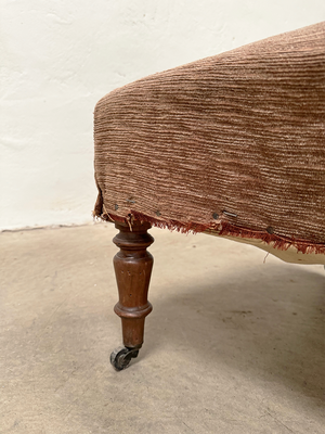 Square concave footstool ('as is' (+£200+VAT to reupholster)) (Reserved)