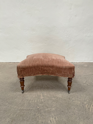 Square concave footstool ('as is' (+£200+VAT to reupholster)) (Reserved)