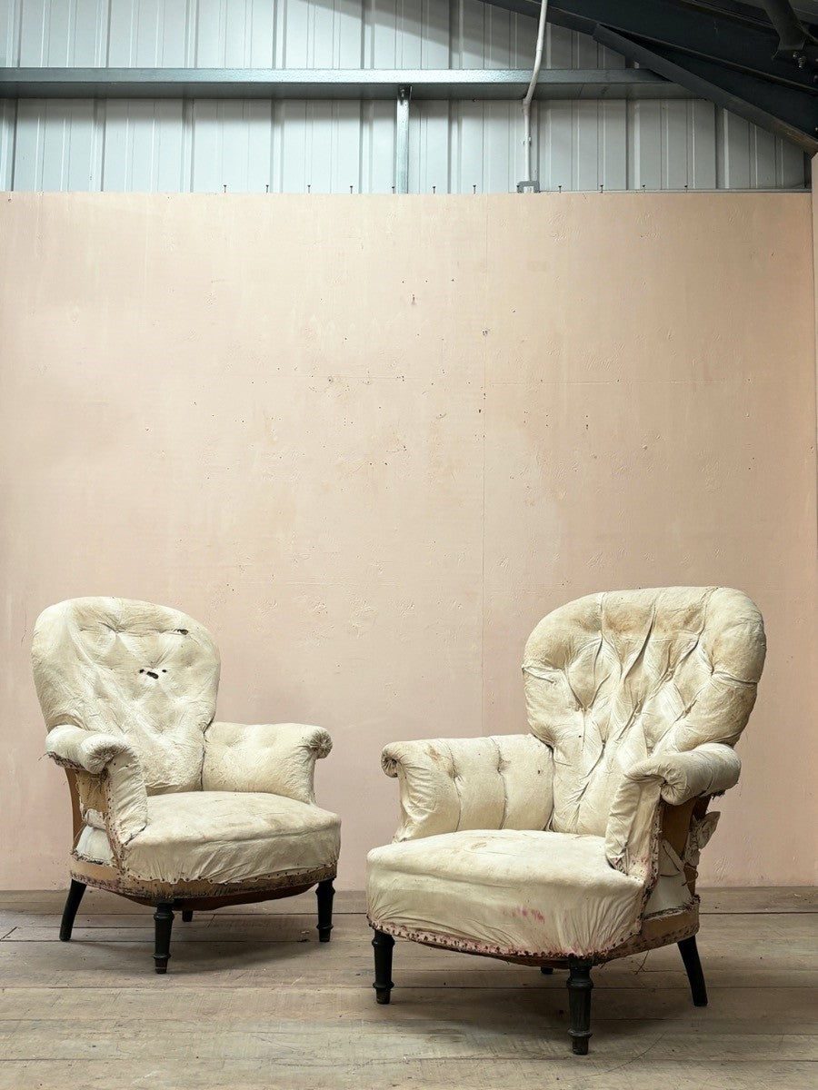 Deep buttoned armchairs (as is)