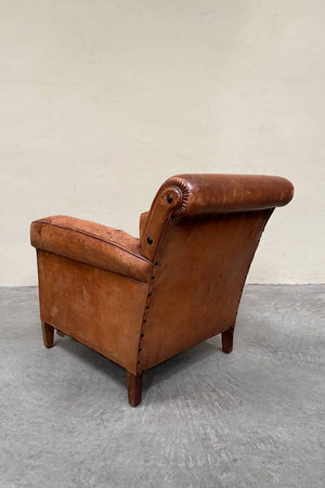 Leather club armchair 'as is'