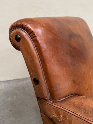 Leather club armchair 'as is'