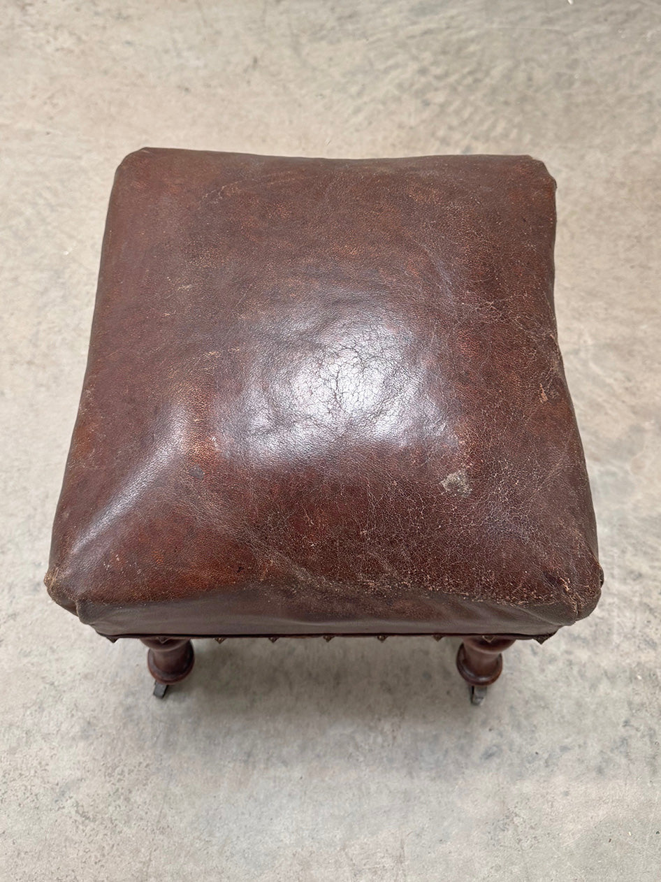 Leather top stool 'as is'