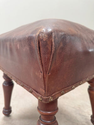 Leather top stool 'as is'