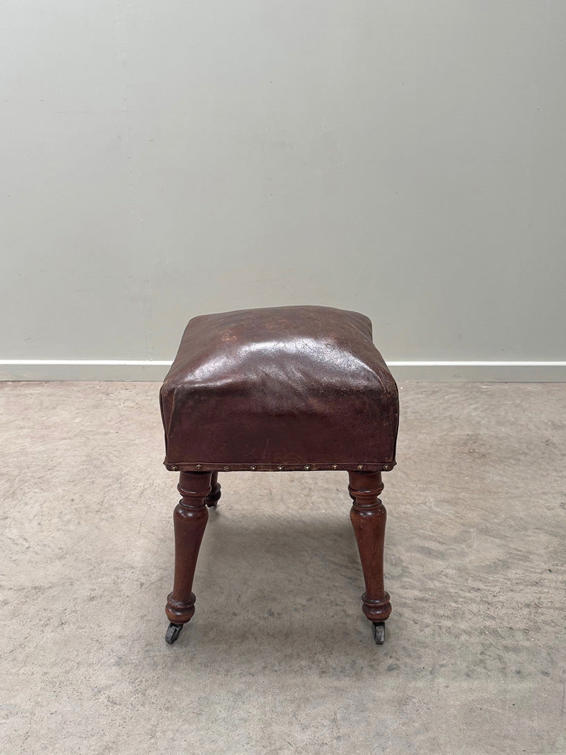 Leather top stool 'as is'