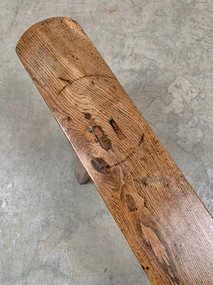 Slim oak bench