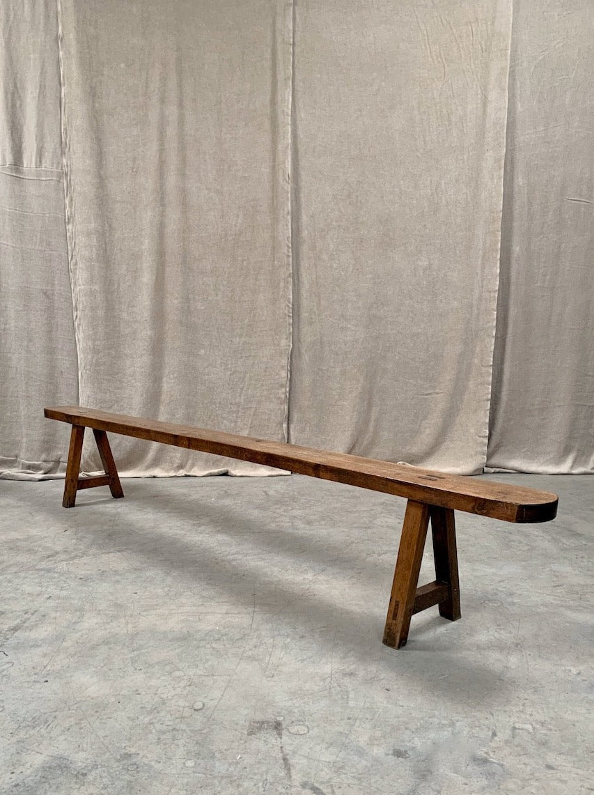 Slim oak bench