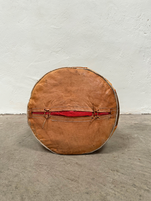 Leather covered pouffes (Small: £85 Large: £140)