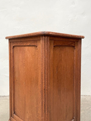 Oak cabinet with hinged top