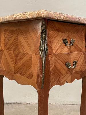 Pair of marquetry bedsides