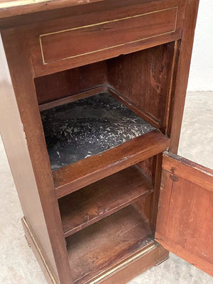 Marble top and brass inlay cupboard