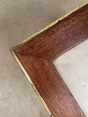 Marble top and brass inlay cupboard