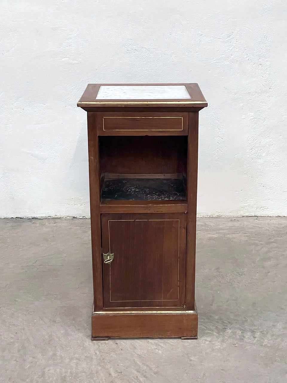 Marble top and brass inlay cupboard