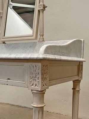 Louis XVI marble top dressing table