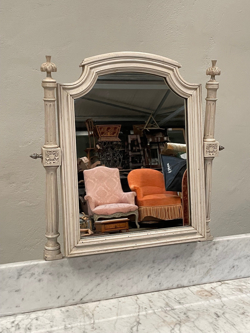 Louis XVI marble top dressing table