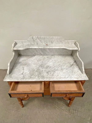 Marble top washstand with towel rails