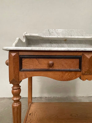 Marble top washstand with towel rails