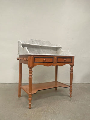 Marble top washstand with towel rails