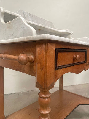 Marble top washstand with towel rails