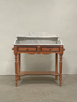 Marble top washstand with towel rails