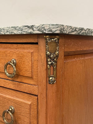 Green marble top chest of drawers