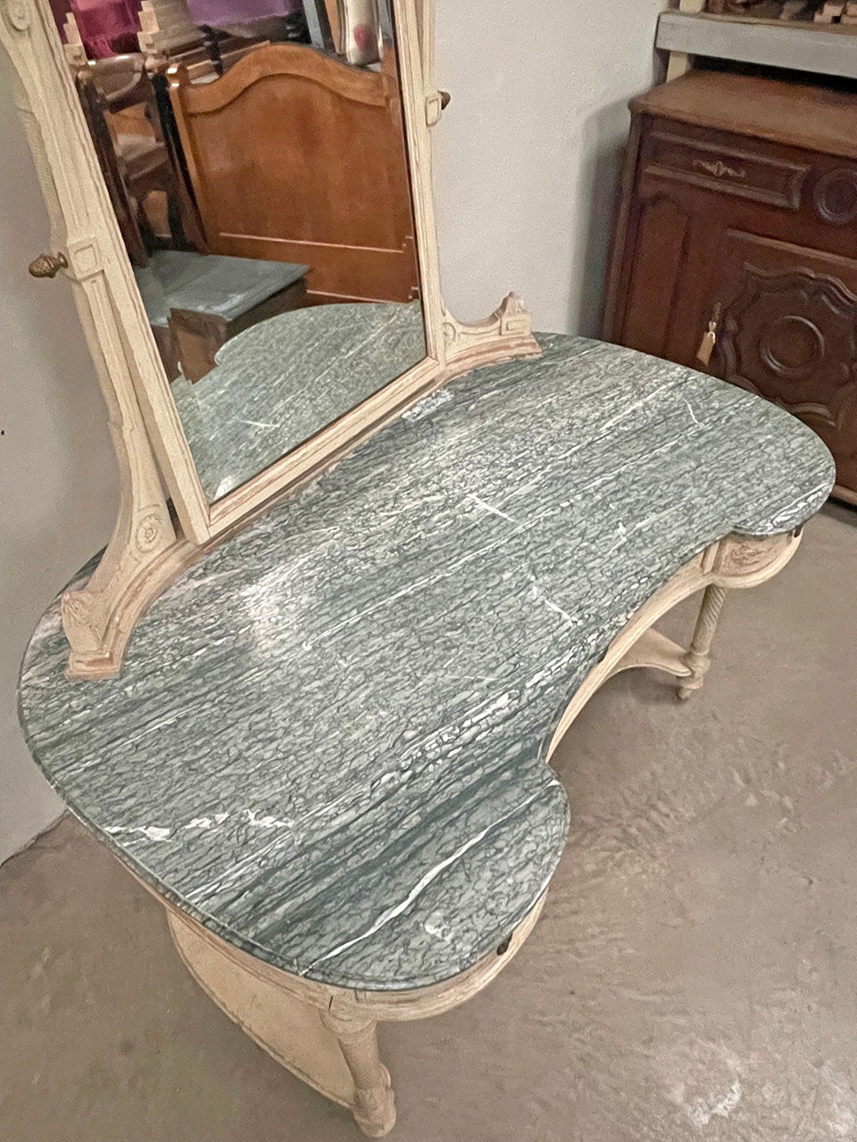 Large marble top dressing table