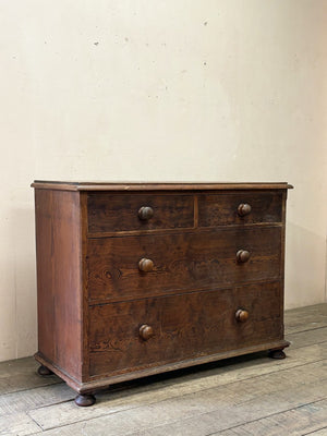 Pitch pine chest of drawers