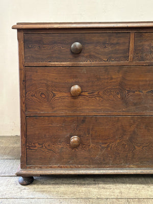 Pitch pine chest of drawers