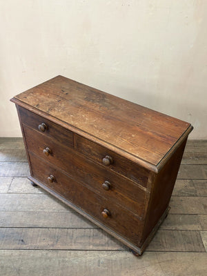 Pitch pine chest of drawers