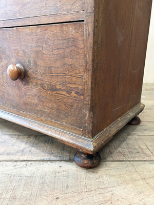 Pitch pine chest of drawers