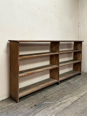 Pine and teak shelves