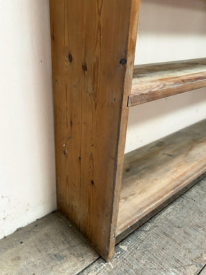 Pine and teak shelves