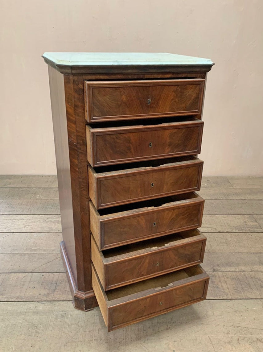 6 drawer chest with marble top