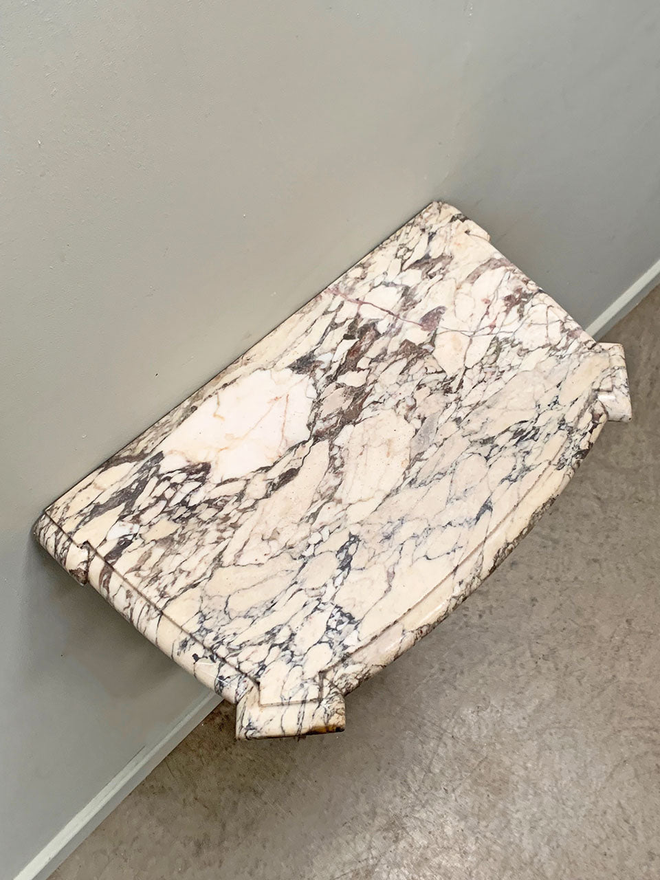 Petite marble top console table