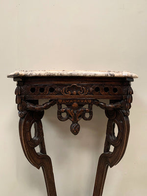 Petite marble top console table