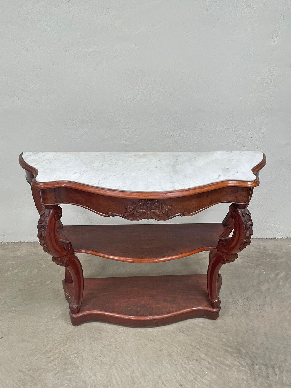 Louis XV marble top console table