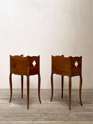 Pair of cherry wood side tables