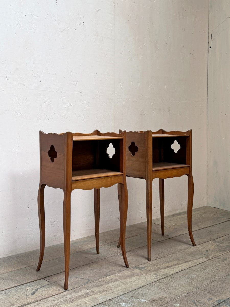 Pair of cherry wood side tables