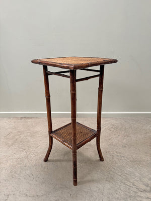 Square faux bamboo side table (Reserved)