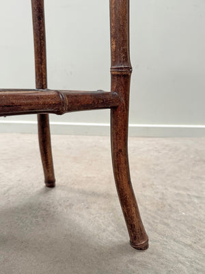 Square faux bamboo side table (Reserved)