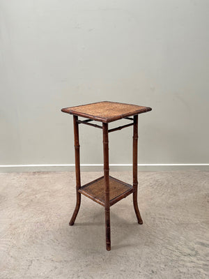 Square faux bamboo side table (Reserved)