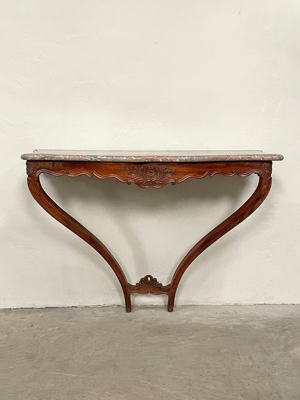 Wide marble top console table
