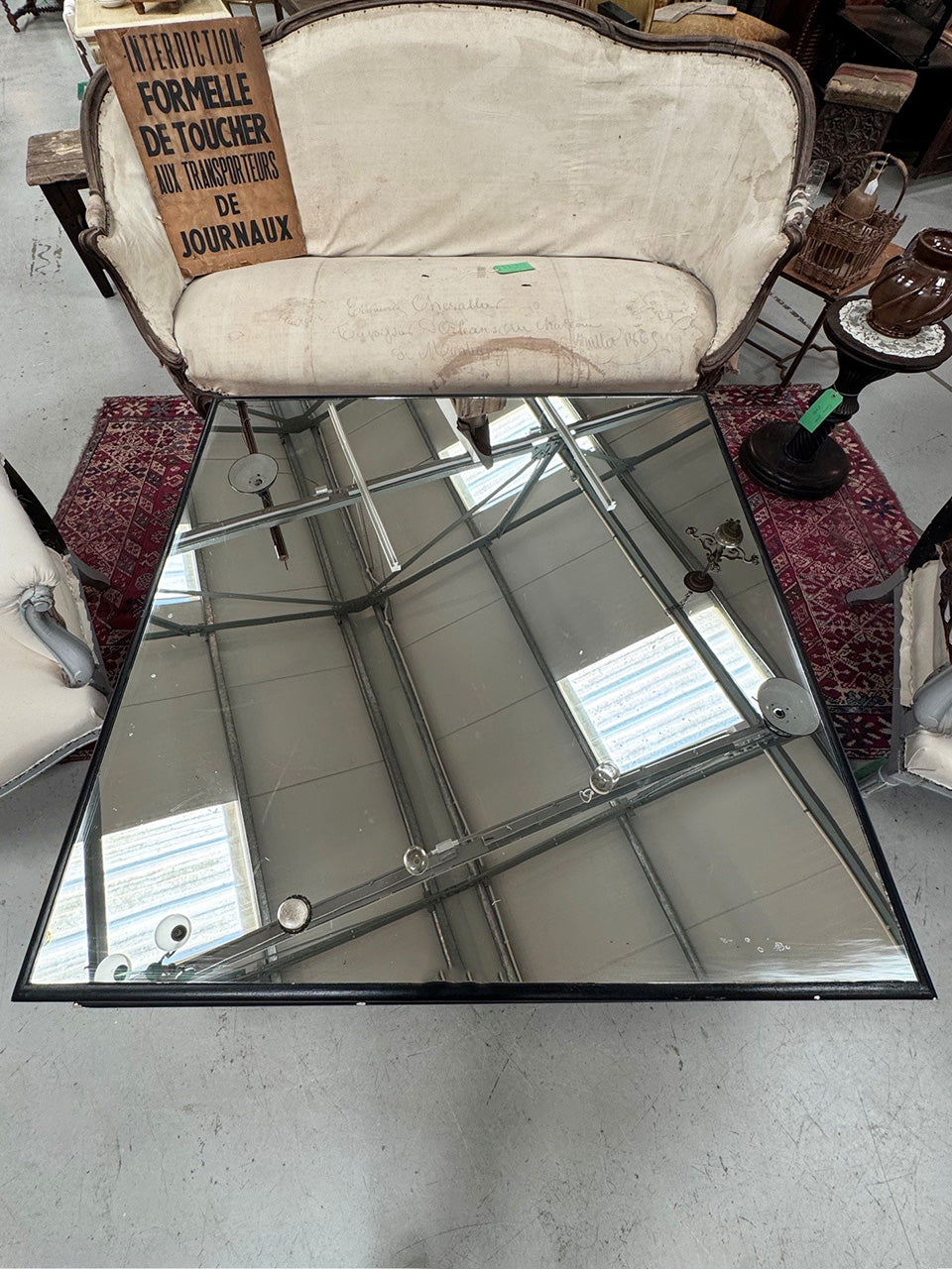 Large mirrored coffee table