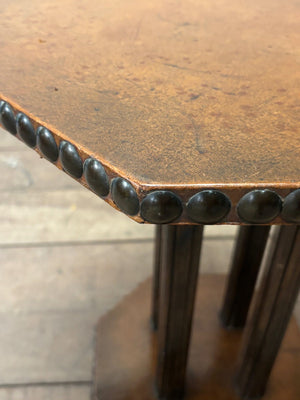 Leather octagonal table