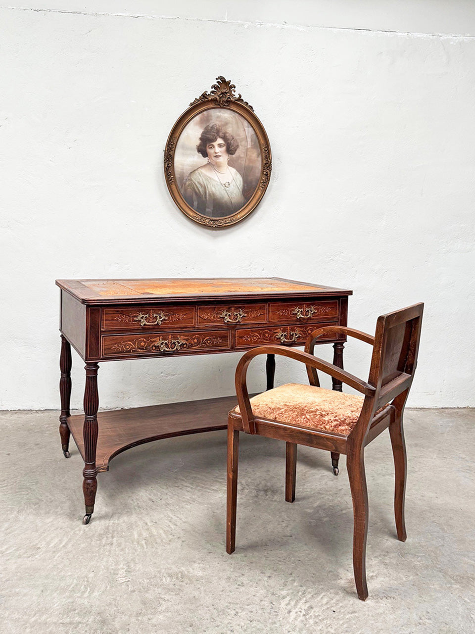 Leather top desk