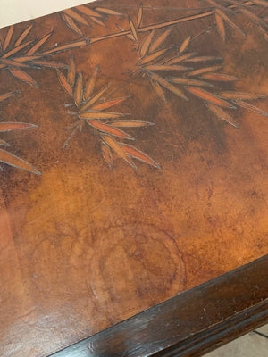 Leather top console table