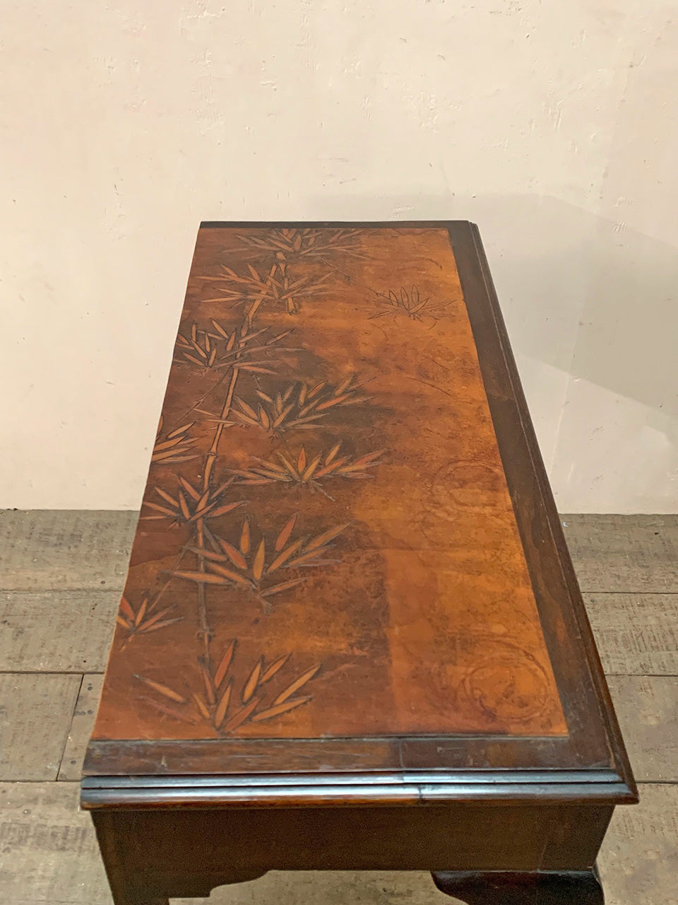 Leather top console table