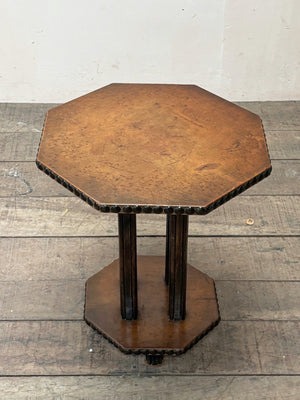 Leather octagonal table
